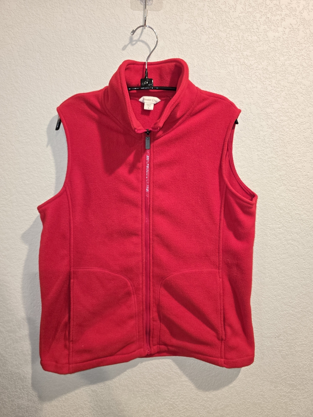 Coldwater Creek Bright Red Full-Zip Fleece Vest - Size Medium
